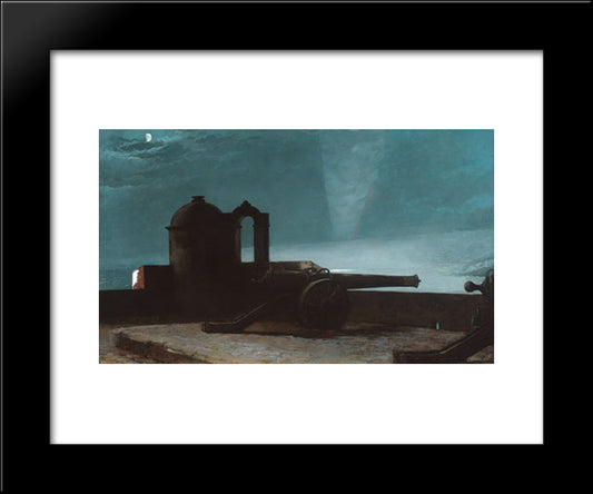Searchlight On Harbor Entrance, Santiago De Cuba 20x24 Black Modern Wood Framed Art Print Poster by Homer, Winslow