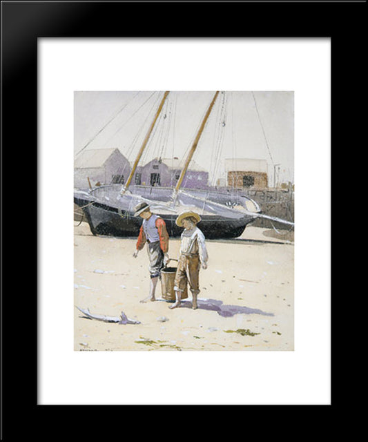 A Basket Of Clams 20x24 Black Modern Wood Framed Art Print Poster by Homer, Winslow
