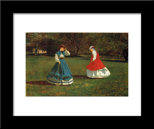 A Game Of Croquet 20x24 Black Modern Wood Framed Art Print Poster by Homer, Winslow