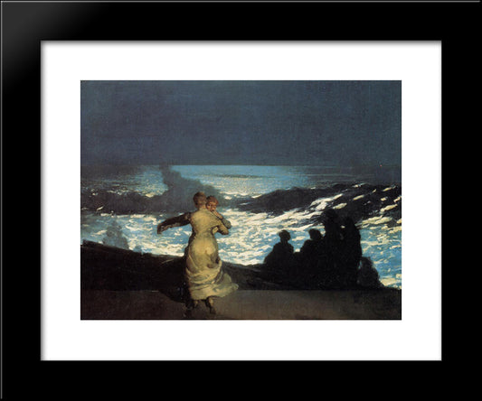 A Summer Night 20x24 Black Modern Wood Framed Art Print Poster by Homer, Winslow