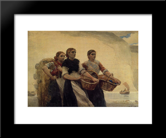 A Voice From The Cliffs 20x24 Black Modern Wood Framed Art Print Poster by Homer, Winslow