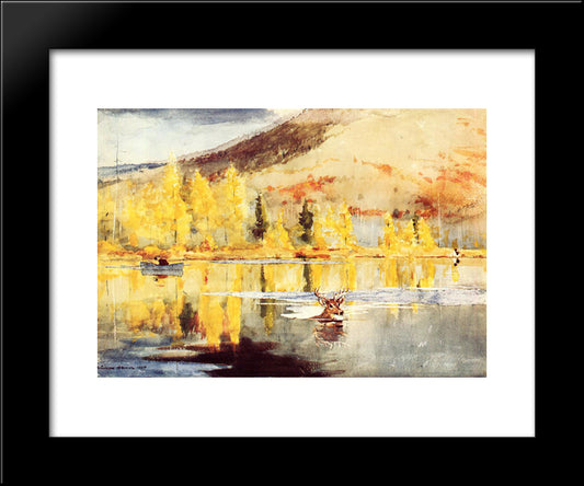 An October Day 20x24 Black Modern Wood Framed Art Print Poster by Homer, Winslow