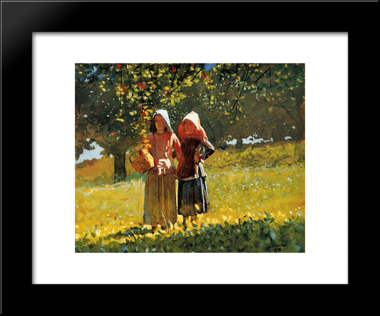 Apple Picking 20x24 Black Modern Wood Framed Art Print Poster by Homer, Winslow