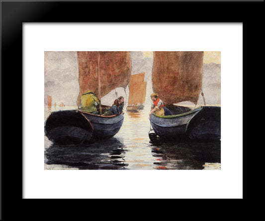 An Afterglow 20x24 Black Modern Wood Framed Art Print Poster by Homer, Winslow