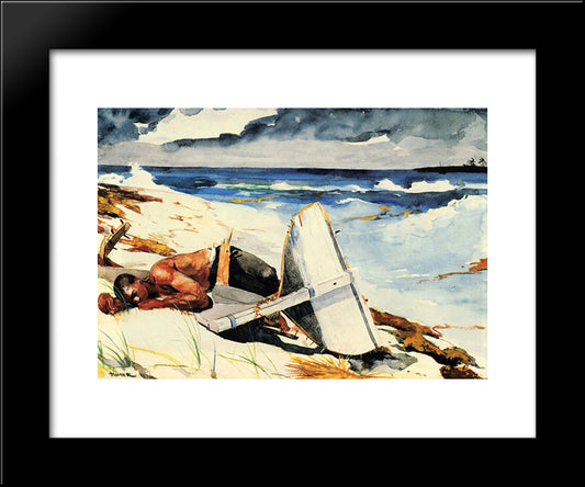 After The Hurricane 20x24 Black Modern Wood Framed Art Print Poster by Homer, Winslow