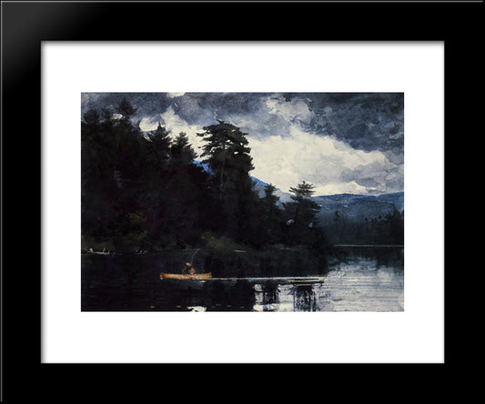 Adirondack Lake 20x24 Black Modern Wood Framed Art Print Poster by Homer, Winslow
