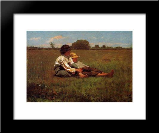Boys In A Pasture 20x24 Black Modern Wood Framed Art Print Poster by Homer, Winslow