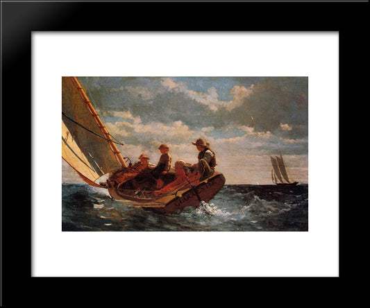 Breezing Up 20x24 Black Modern Wood Framed Art Print Poster by Homer, Winslow