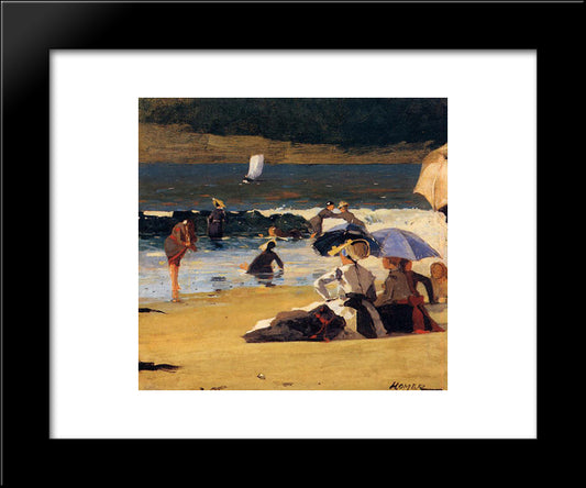 By The Shore 20x24 Black Modern Wood Framed Art Print Poster by Homer, Winslow