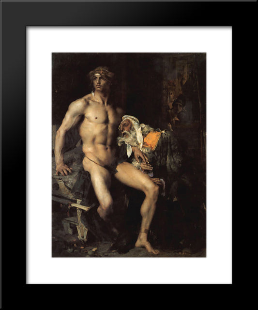 Achilles And Priam 20x24 Black Modern Wood Framed Art Print Poster by Bastien Lepage, Jules