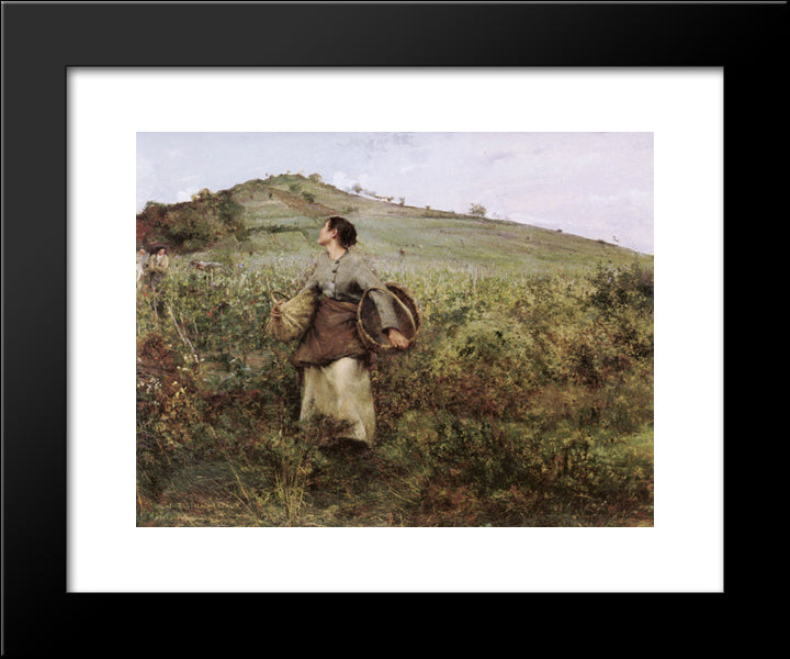 At Harvest Time 20x24 Black Modern Wood Framed Art Print Poster by Bastien Lepage, Jules