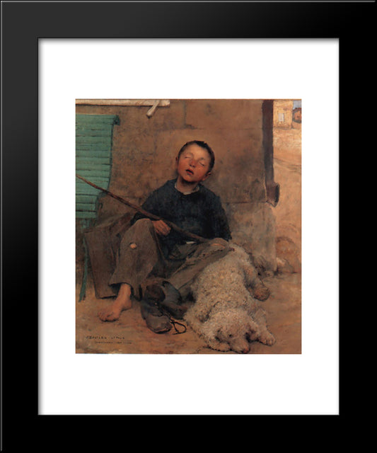 The Blind Beggar 20x24 Black Modern Wood Framed Art Print Poster by Bastien Lepage, Jules