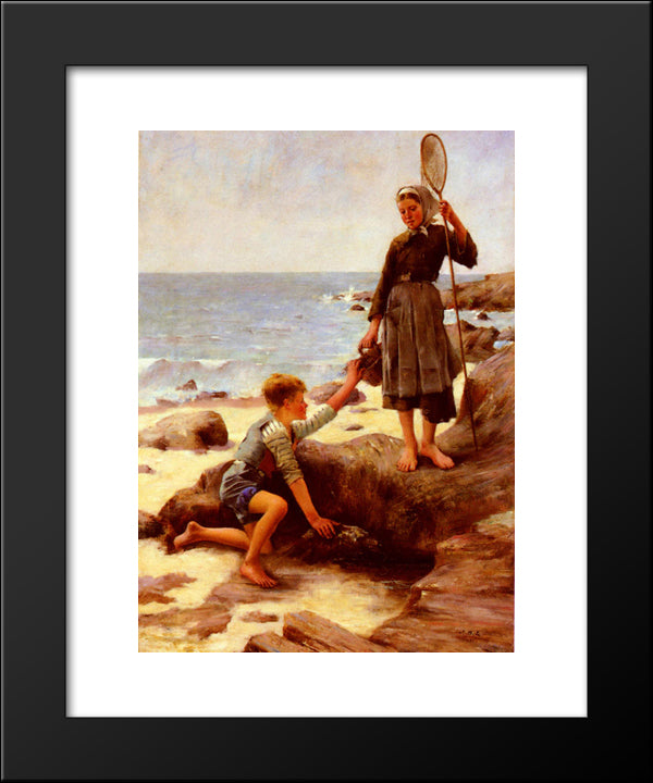 Les Enfants Pecheurs 20x24 Black Modern Wood Framed Art Print Poster by Bastien Lepage, Jules