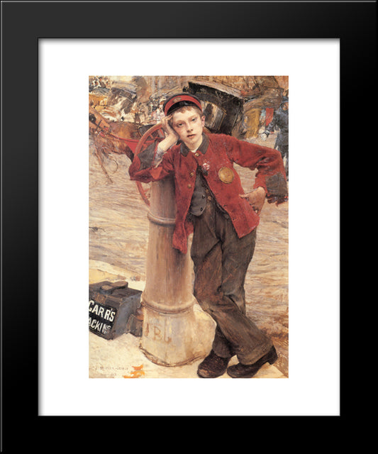 The London Bootblack 20x24 Black Modern Wood Framed Art Print Poster by Bastien Lepage, Jules