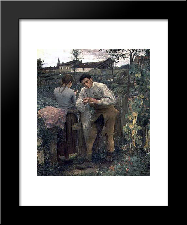 Rural Love 20x24 Black Modern Wood Framed Art Print Poster by Bastien Lepage, Jules