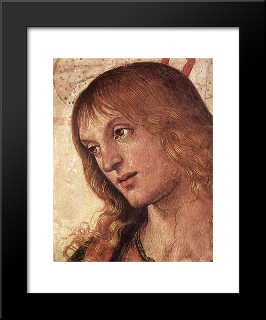 Baptism Of Christ [Detail: 4] 20x24 Black Modern Wood Framed Art Print Poster by Perugino, Pietro