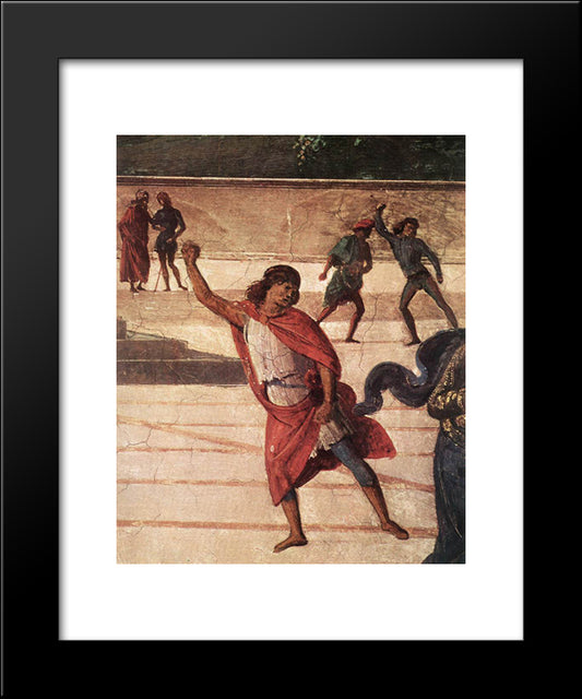 Baptism Of Christ [Detail: 5] 20x24 Black Modern Wood Framed Art Print Poster by Perugino, Pietro