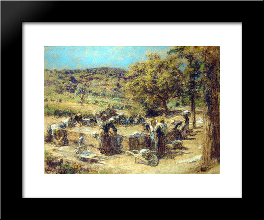 Washday 20x24 Black Modern Wood Framed Art Print Poster by L'Hermitte, Leon Augustin