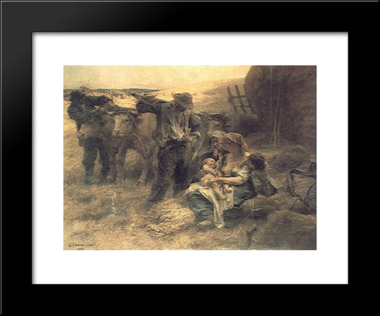 La Famille 20x24 Black Modern Wood Framed Art Print Poster by L'Hermitte, Leon Augustin
