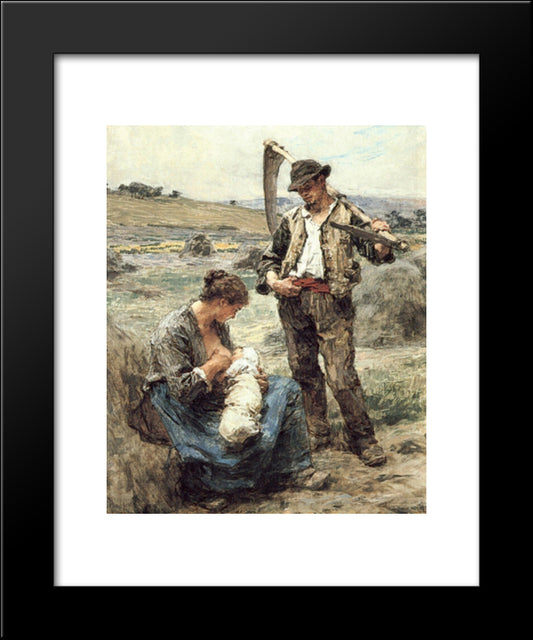 Maternite Ou L'Heureuse Famille 20x24 Black Modern Wood Framed Art Print Poster by L'Hermitte, Leon Augustin
