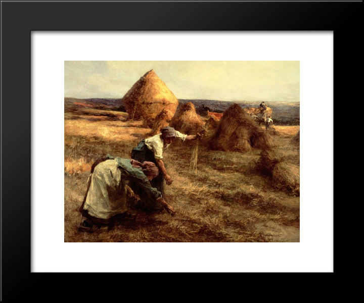 The Gleaners 20x24 Black Modern Wood Framed Art Print Poster by L'Hermitte, Leon Augustin