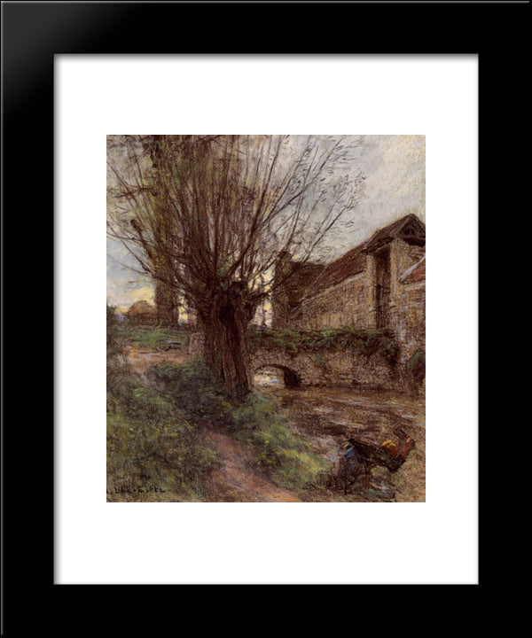 Les Fosses De Rue Chaily 20x24 Black Modern Wood Framed Art Print Poster by L'Hermitte, Leon Augustin