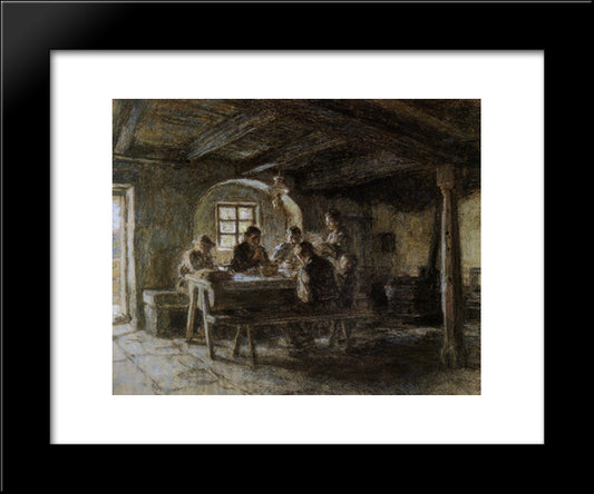 The Meal 20x24 Black Modern Wood Framed Art Print Poster by L'Hermitte, Leon Augustin