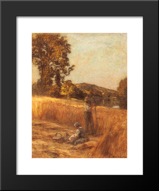 The Harvesters 20x24 Black Modern Wood Framed Art Print Poster by L'Hermitte, Leon Augustin