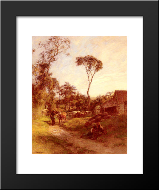 La Ferme De Sombre 20x24 Black Modern Wood Framed Art Print Poster by L'Hermitte, Leon Augustin