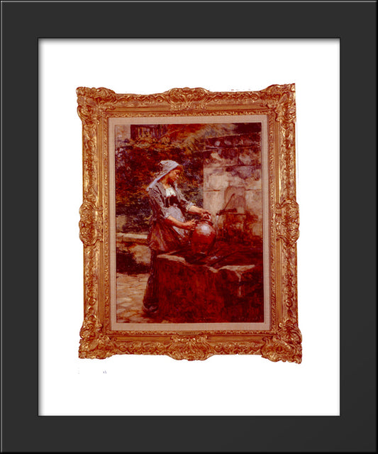 A Water Drawer 20x24 Black Modern Wood Framed Art Print Poster by L'Hermitte, Leon Augustin