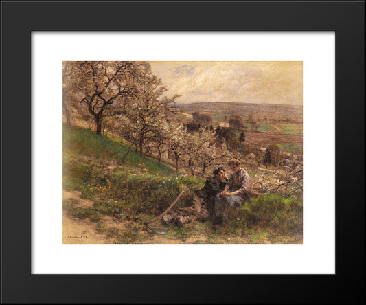 Avril 20x24 Black Modern Wood Framed Art Print Poster by L'Hermitte, Leon Augustin