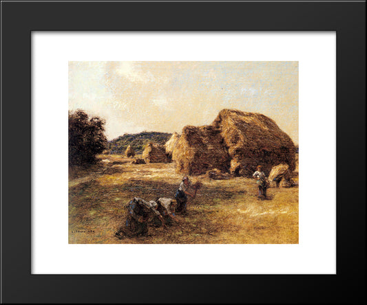 Les Glaneuses 20x24 Black Modern Wood Framed Art Print Poster by L'Hermitte, Leon Augustin