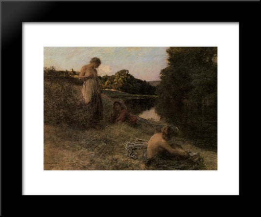 Les Grandes Baigneuses 20x24 Black Modern Wood Framed Art Print Poster by L'Hermitte, Leon Augustin