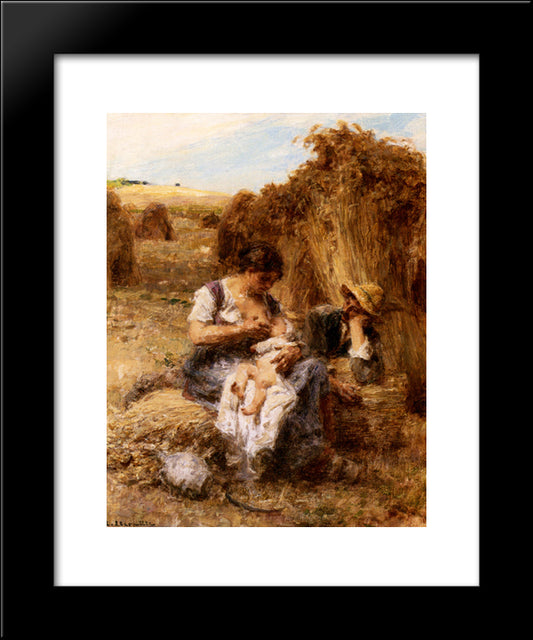 Maternite 20x24 Black Modern Wood Framed Art Print Poster by L'Hermitte, Leon Augustin