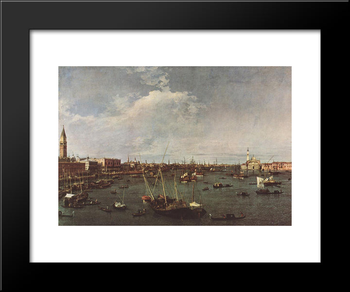 Bacino Di San Marco 20x24 Black Modern Wood Framed Art Print Poster by Canaletto