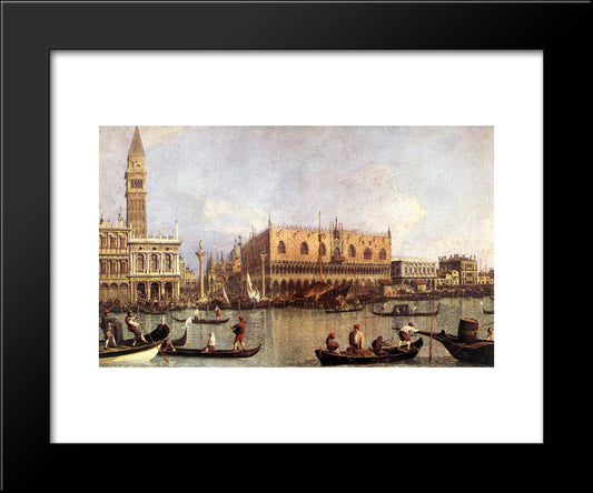 Palazzo Ducale And The Piazza Di San Marco 20x24 Black Modern Wood Framed Art Print Poster by Canaletto