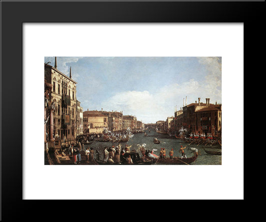 Regatta On The Grand Canal 20x24 Black Modern Wood Framed Art Print Poster by Canaletto