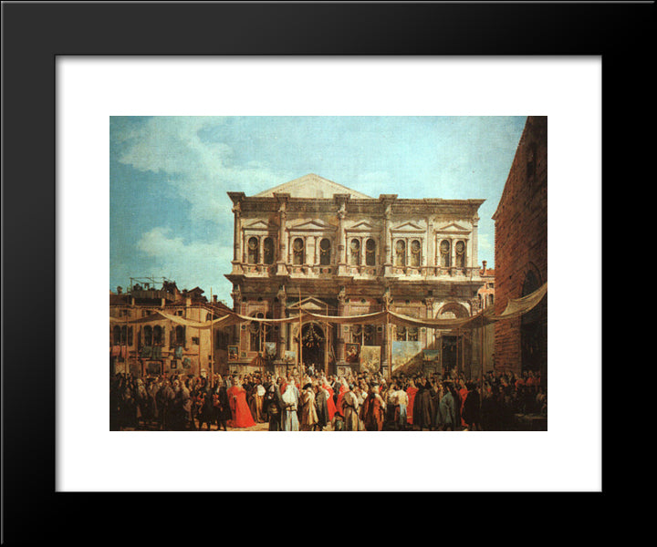 The Feast Day Of St Roch 20x24 Black Modern Wood Framed Art Print Poster by Canaletto