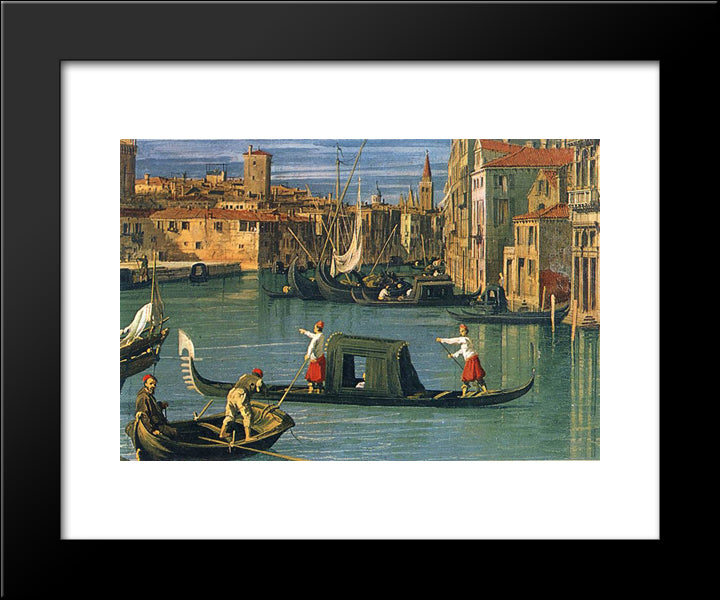 The Grand Canal At The Salute Church [Detail] 20x24 Black Modern Wood Framed Art Print Poster by Canaletto