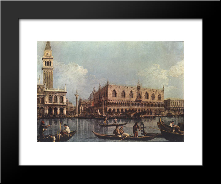 View Of The Bacino Di San Marco 20x24 Black Modern Wood Framed Art Print Poster by Canaletto