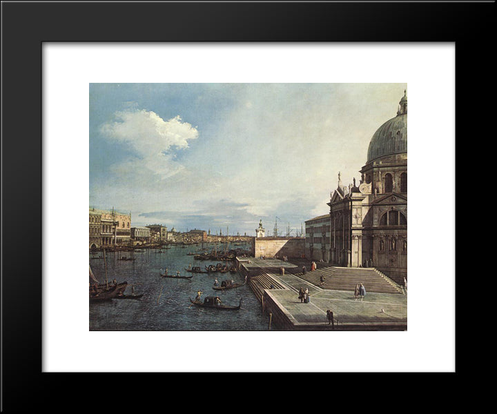 The Grand Canal At The Salute Church 20x24 Black Modern Wood Framed Art Print Poster by Canaletto