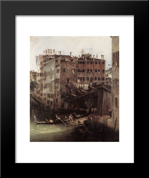 The Rio Dei Mendicanti (Detail) 20x24 Black Modern Wood Framed Art Print Poster by Canaletto