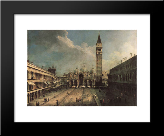 Piazza San Marco 20x24 Black Modern Wood Framed Art Print Poster by Canaletto