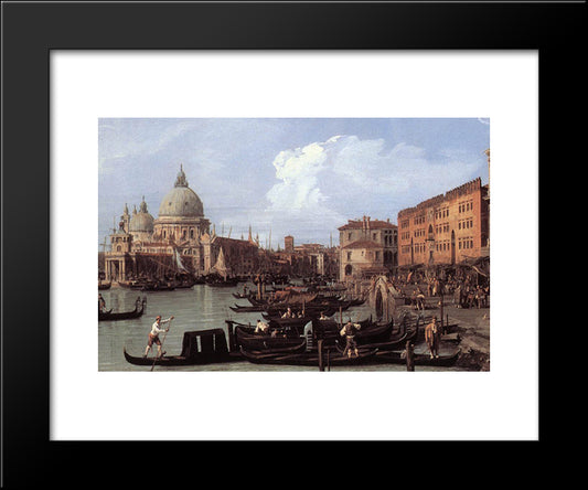 The Molo: Looking West (Detail) 20x24 Black Modern Wood Framed Art Print Poster by Canaletto