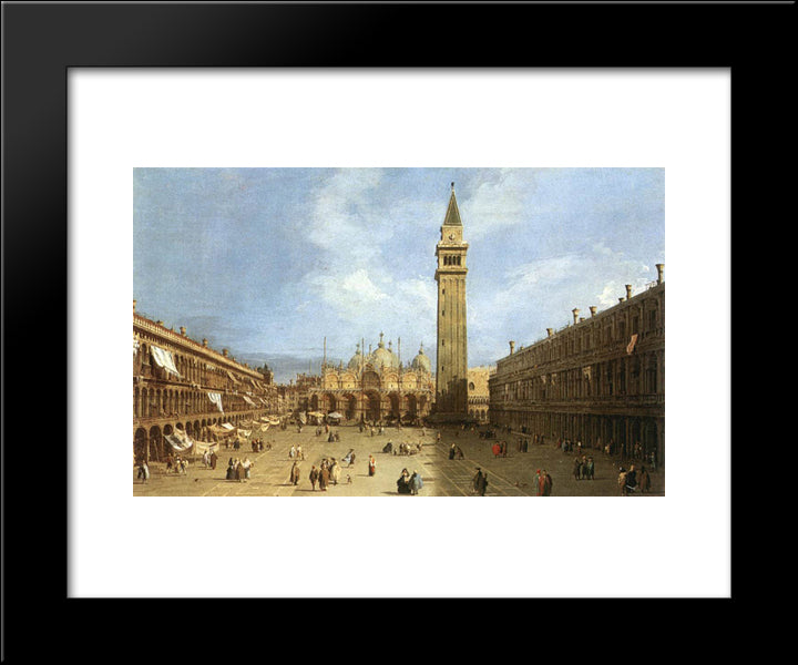 Piazza San Marco 20x24 Black Modern Wood Framed Art Print Poster by Canaletto