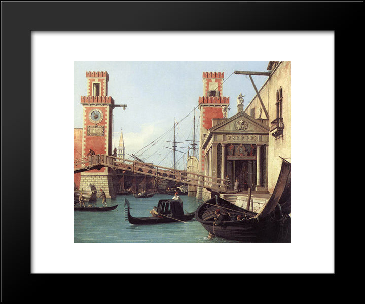 View Of The Entrance To The Arsenal (Detail) 20x24 Black Modern Wood Framed Art Print Poster by Canaletto