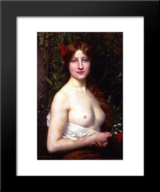 Fleurs Des Champs 20x24 Black Modern Wood Framed Art Print Poster by Lefebvre, Jules Joseph