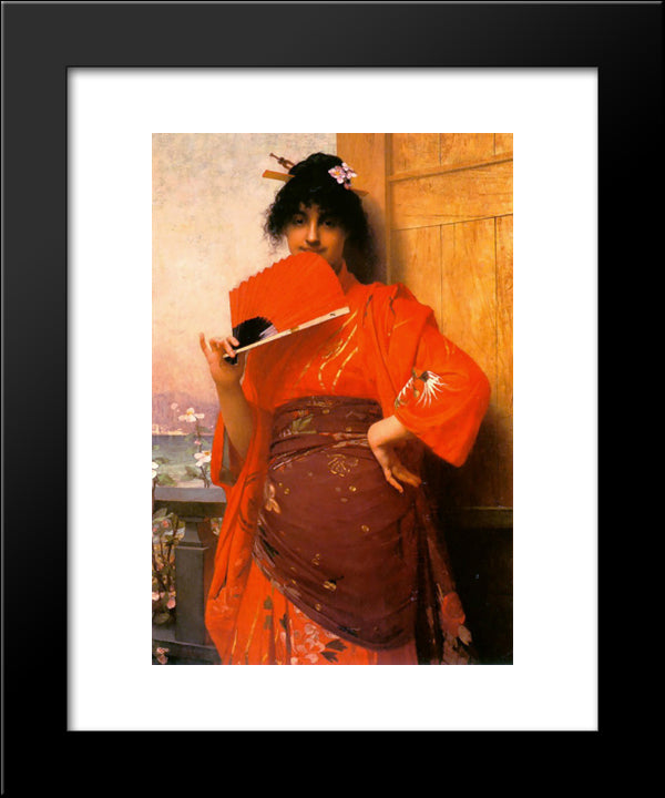 Japonaise 20x24 Black Modern Wood Framed Art Print Poster by Lefebvre, Jules Joseph