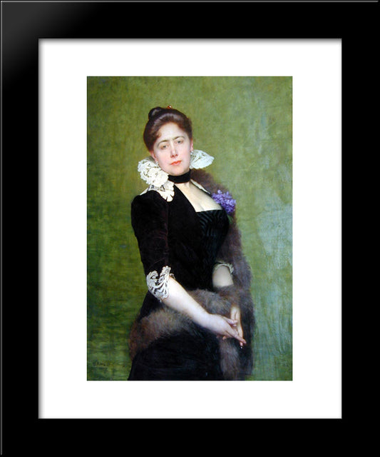 Portrait Of A Lady 20x24 Black Modern Wood Framed Art Print Poster by Lefebvre, Jules Joseph