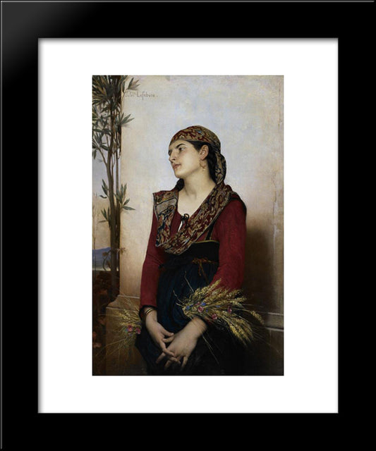 Mediterranean Beauty 20x24 Black Modern Wood Framed Art Print Poster by Lefebvre, Jules Joseph